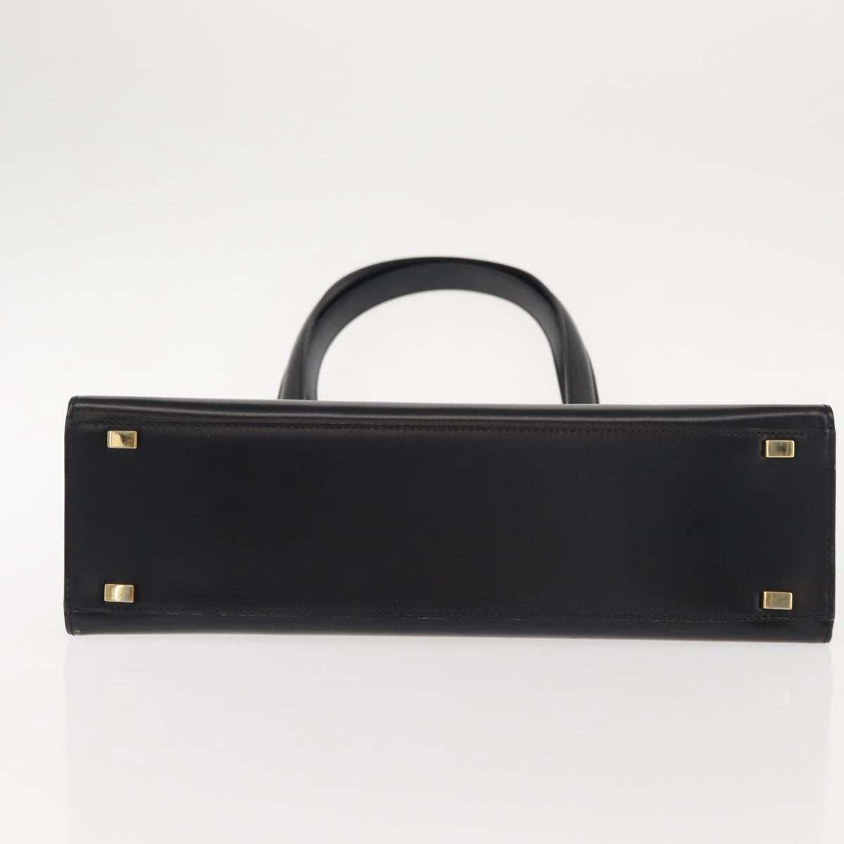 CELINE Tote Bag Leather Black Gold Auth 152229