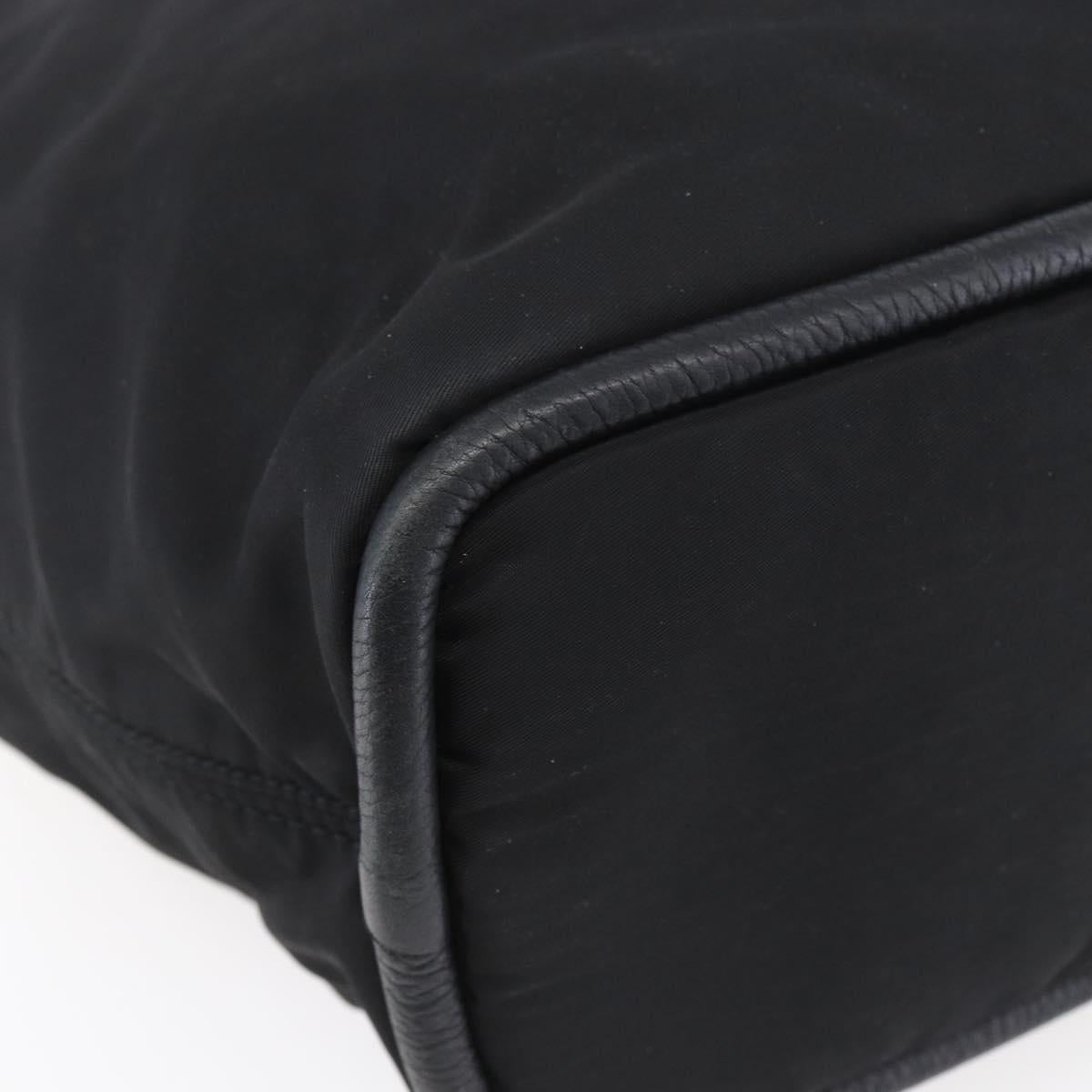 CELINE Shoulder Bag Nylon Black Gold Auth 152231