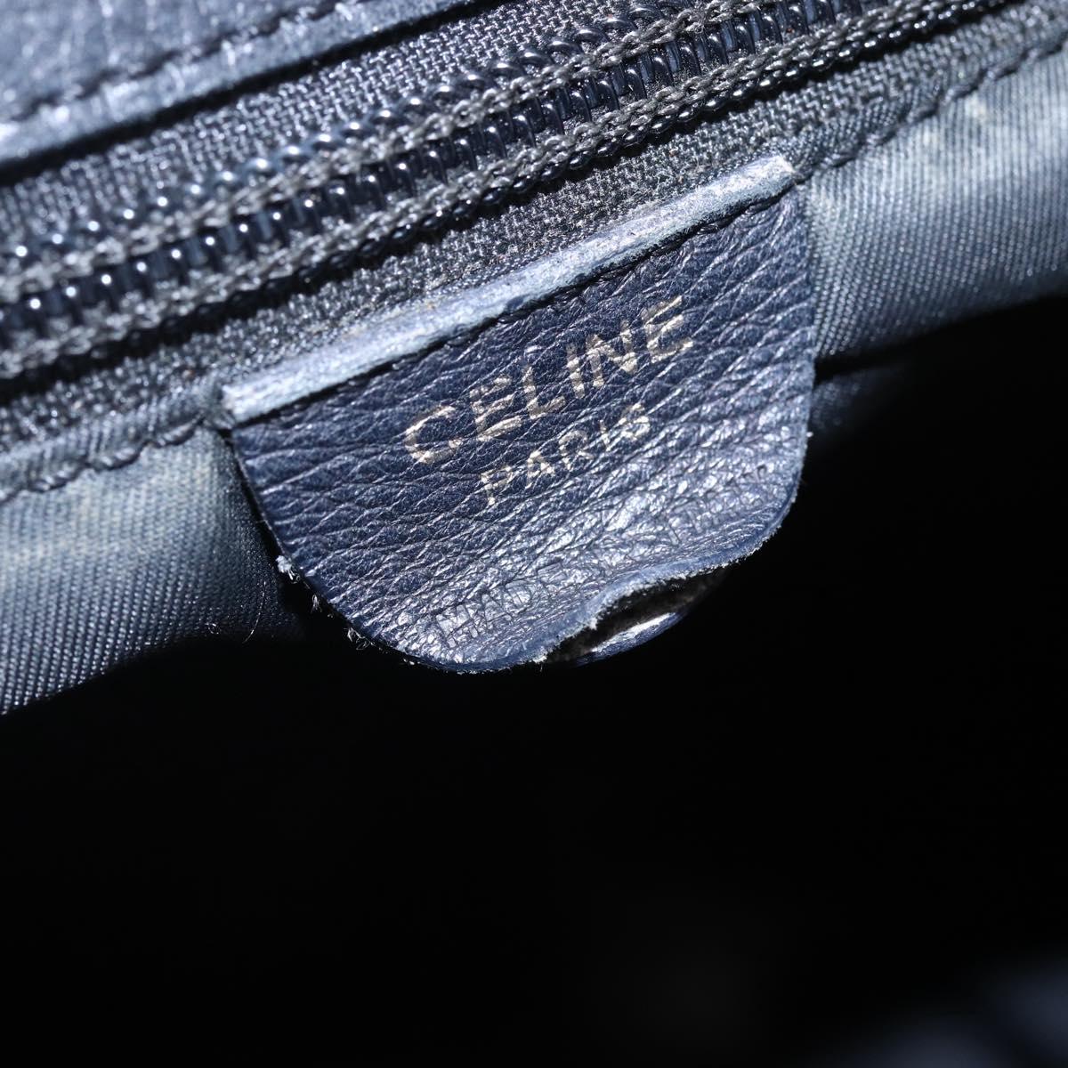 CELINE Shoulder Bag Nylon Black Gold Auth 152231