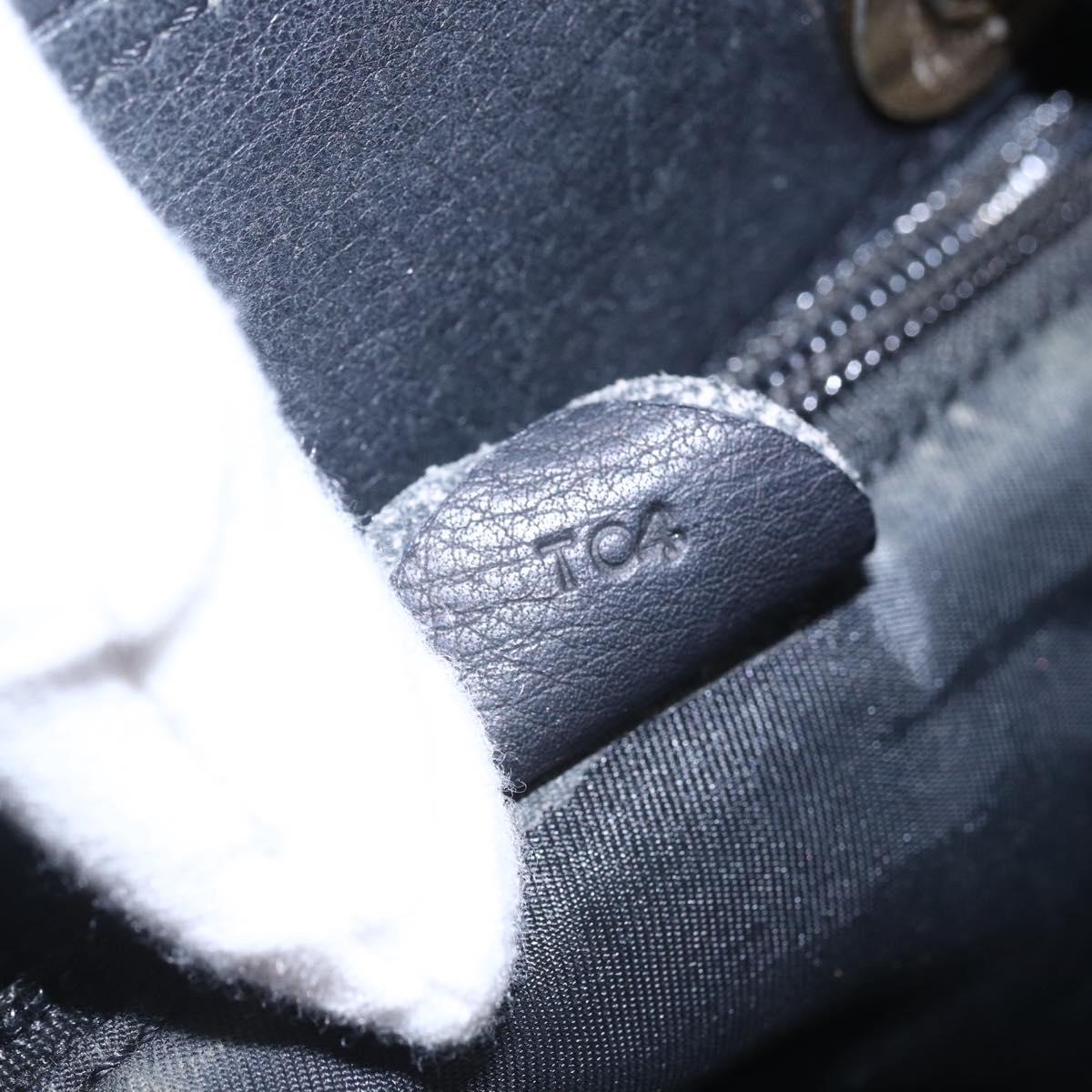 CELINE Shoulder Bag Nylon Black Gold Auth 152231