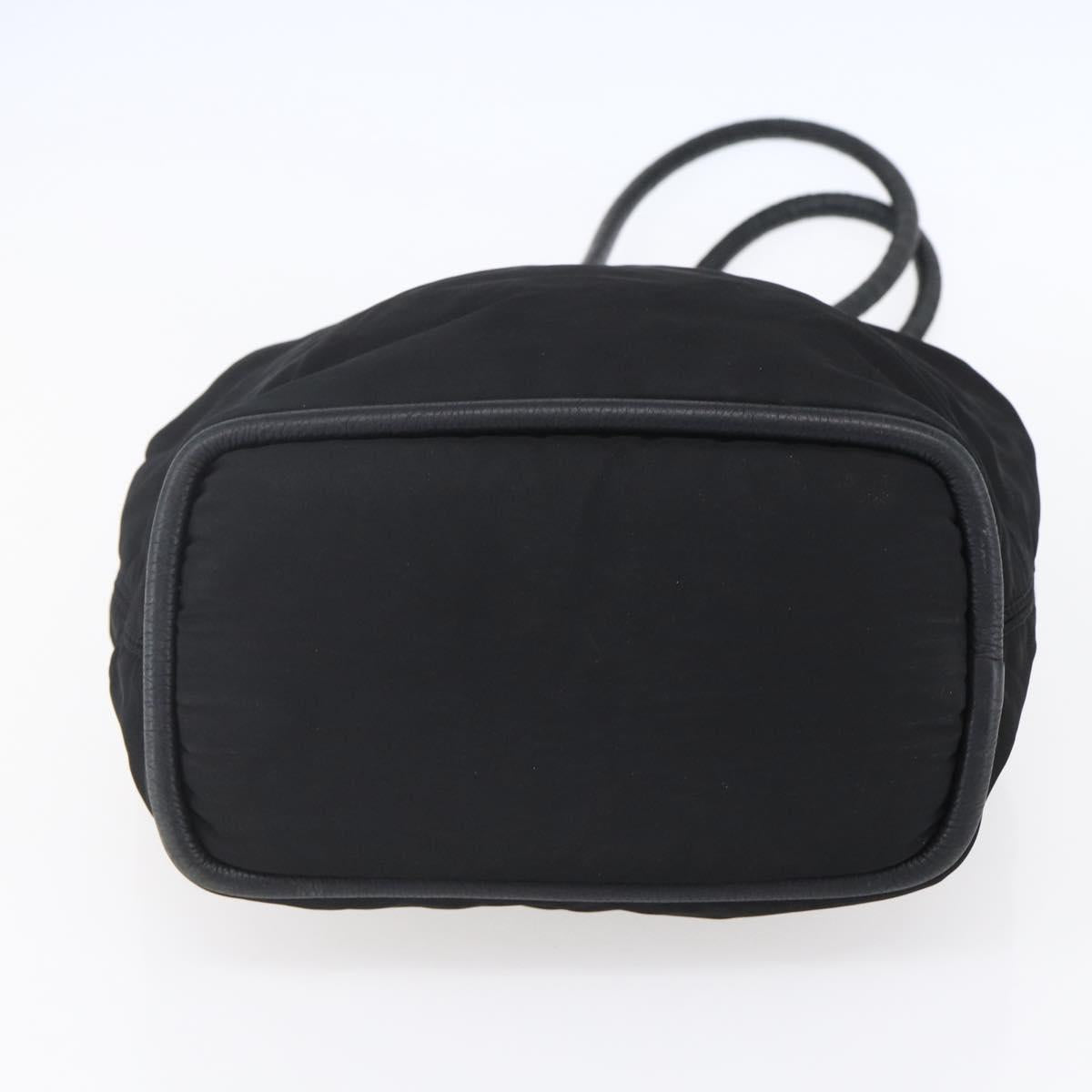 CELINE Shoulder Bag Nylon Black Gold Auth 152231