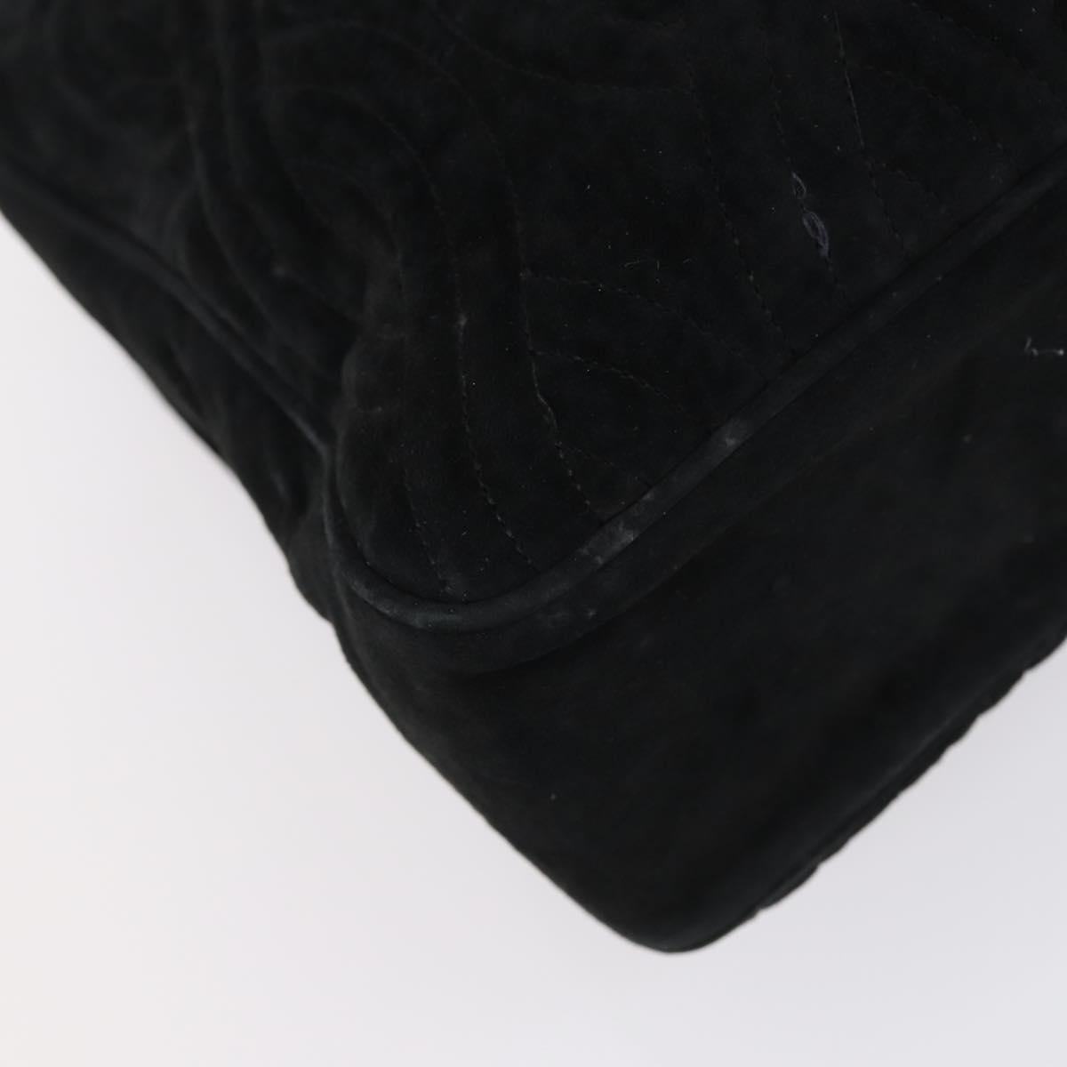 FENDI Spiral Pasta Shoulder Bag Suede Black Gold Auth 152232