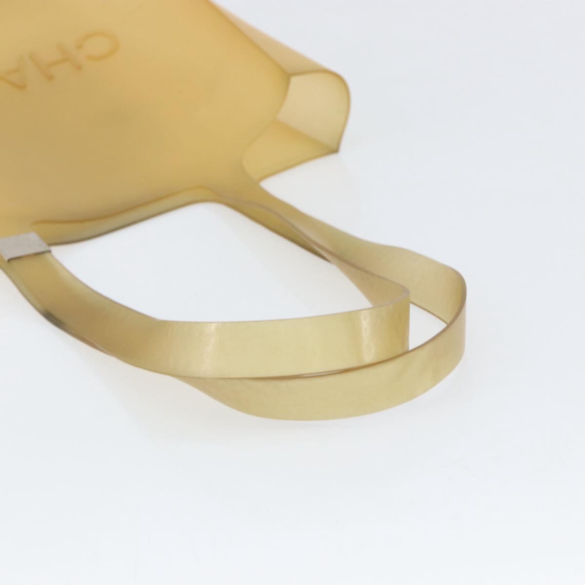 CHANEL Tote Bag Rubber Beige CC Auth 152235