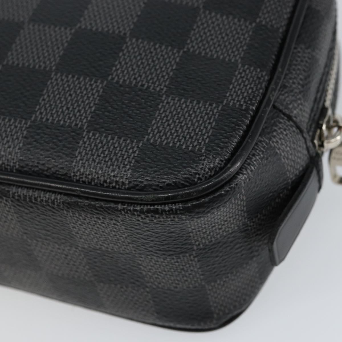 LOUIS VUITTON Damier Graphite Trousse Toilette PM Clutch Bag N47522 Auth 152238