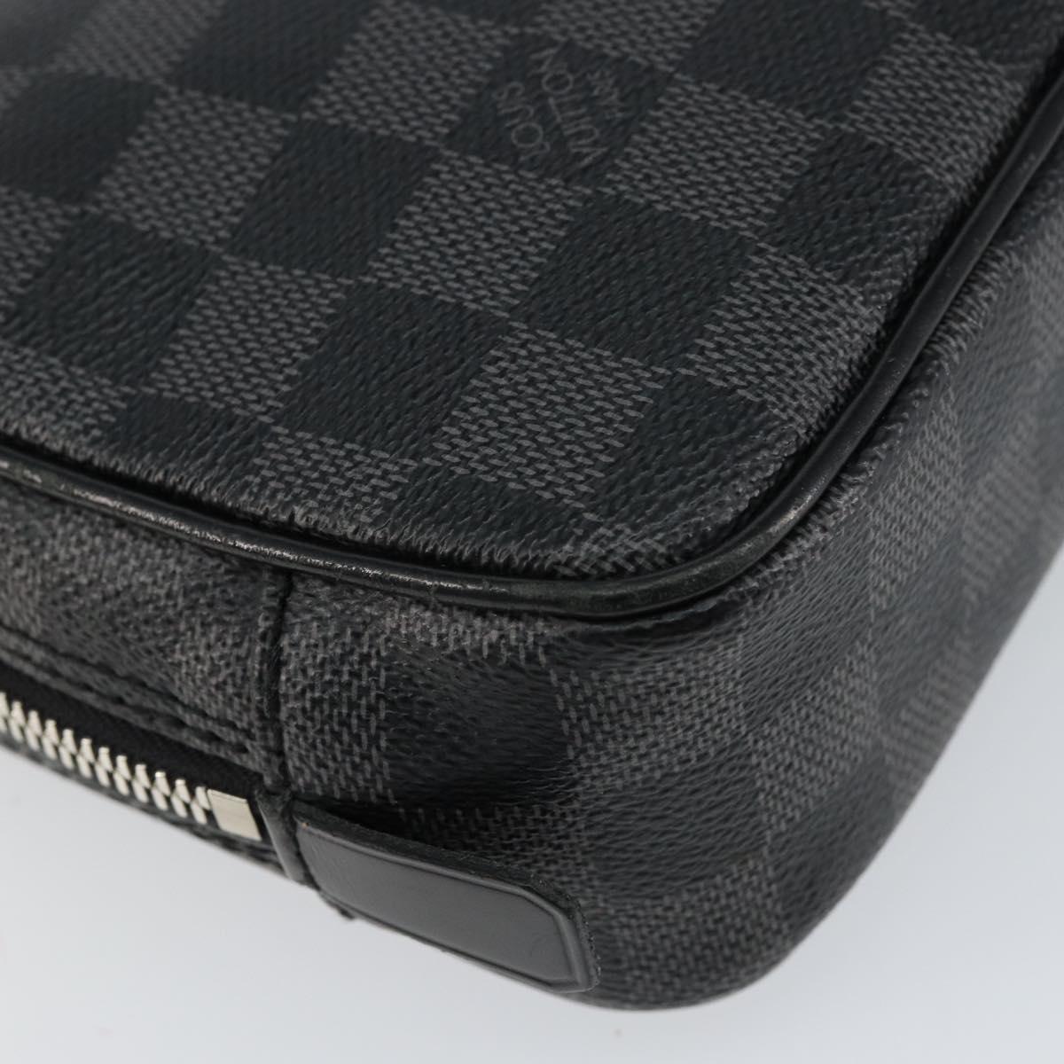 LOUIS VUITTON Damier Graphite Trousse Toilette PM Clutch Bag N47522 Auth 152238