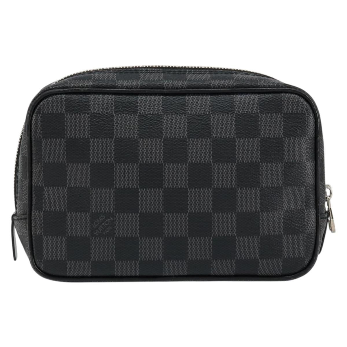 LOUIS VUITTON Damier Graphite Trousse Toilette PM Clutch Bag N47522 Auth 152238