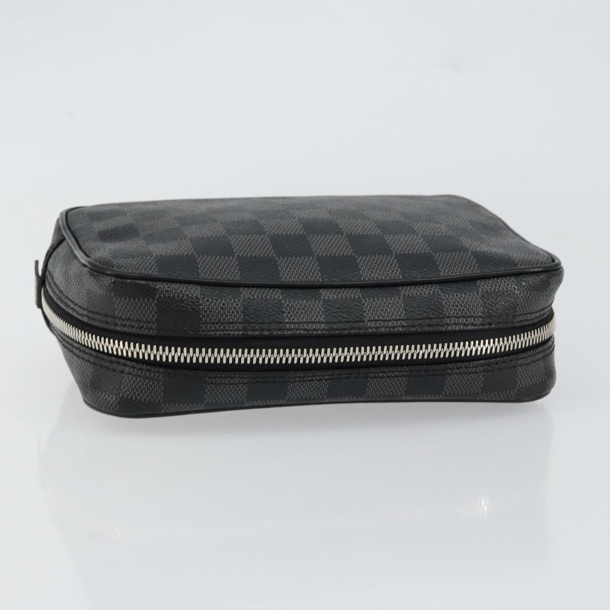 LOUIS VUITTON Damier Graphite Trousse Toilette PM Clutch Bag N47522 Auth 152238