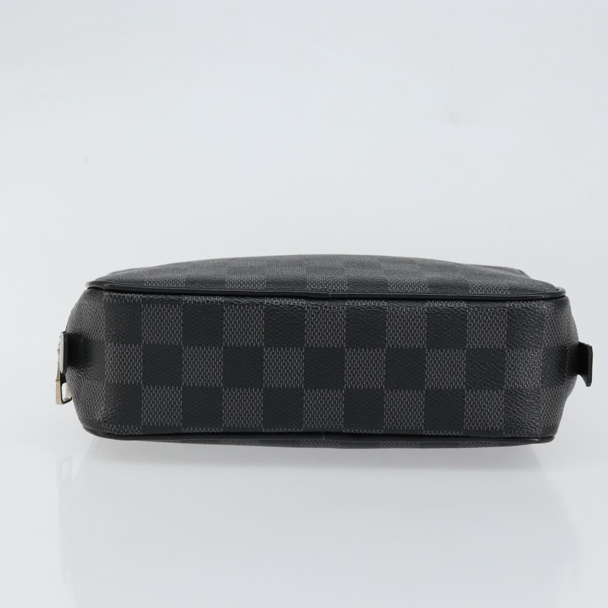 LOUIS VUITTON Damier Graphite Trousse Toilette PM Clutch Bag N47522 Auth 152238