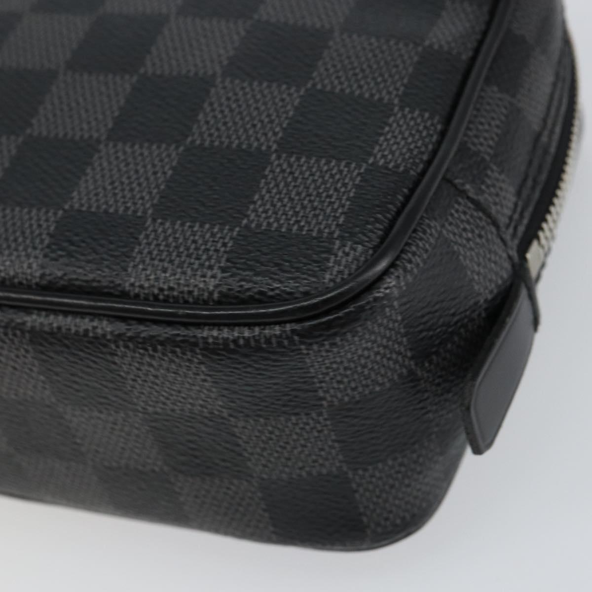 LOUIS VUITTON Damier Graphite Trousse Toilette PM Clutch Bag N47522 Auth 152238