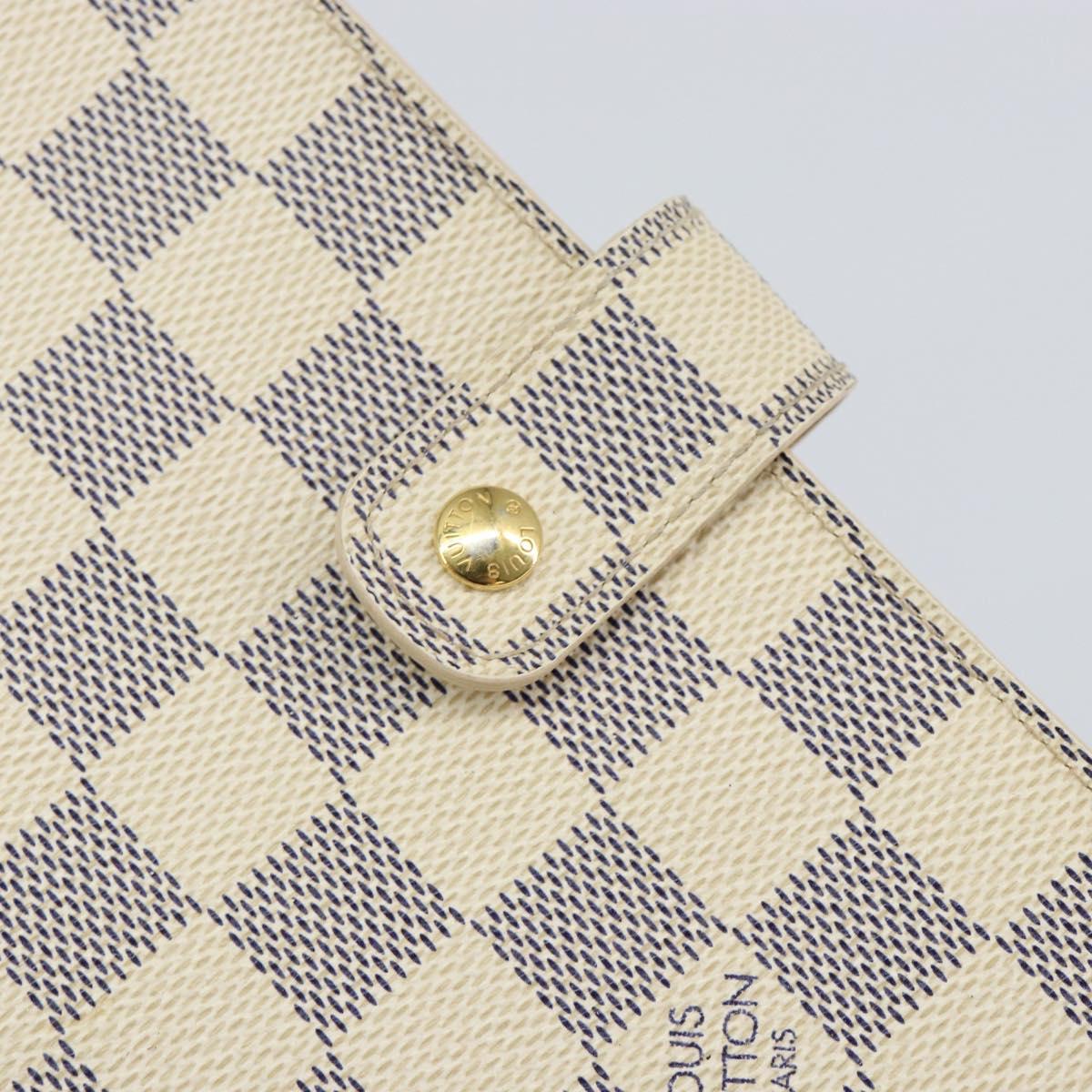 LOUIS VUITTON Damier Azur Agenda MM Day Planner Cover R20707 LV Auth 152240