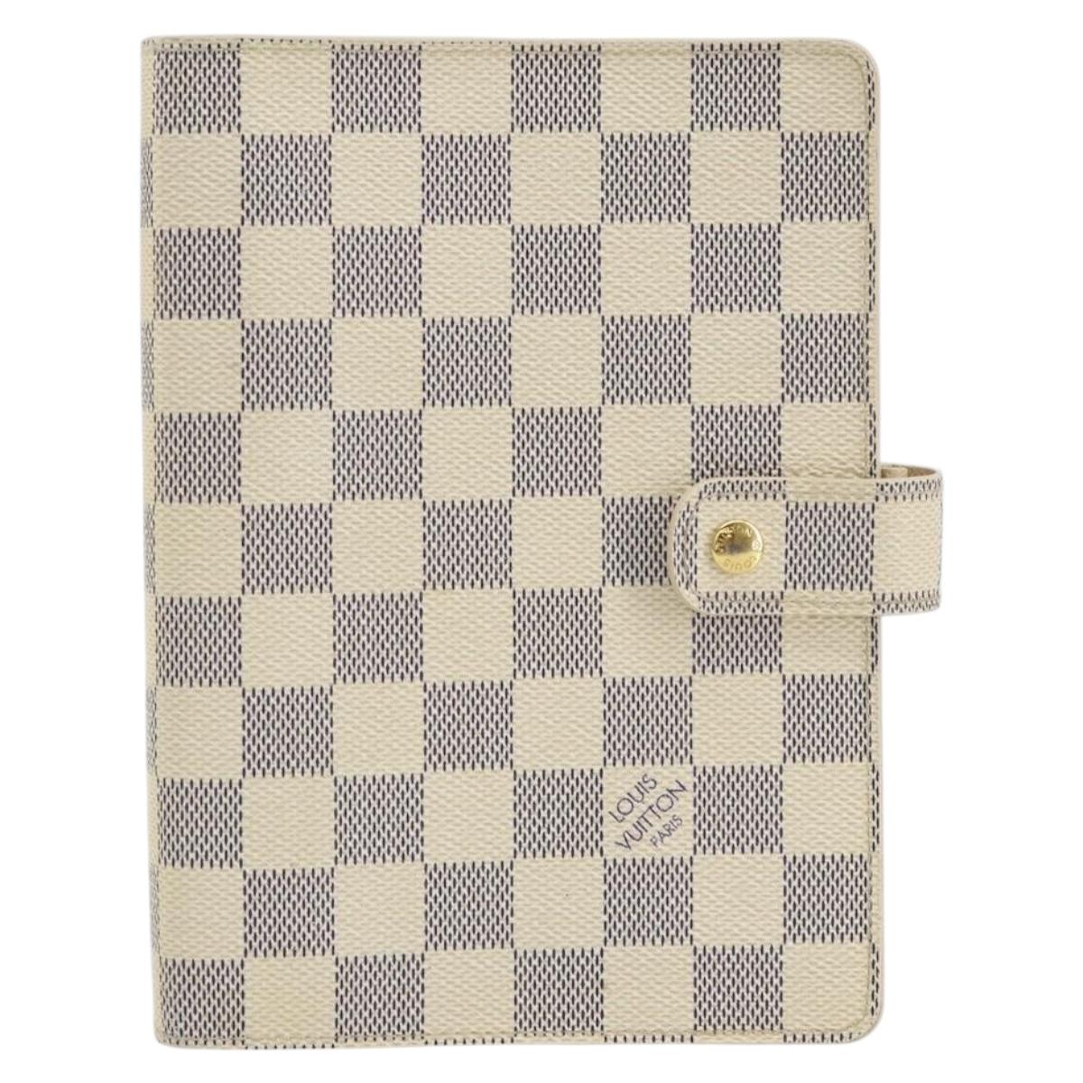 LOUIS VUITTON Damier Azur Agenda MM Day Planner Cover R20707 LV Auth 152240