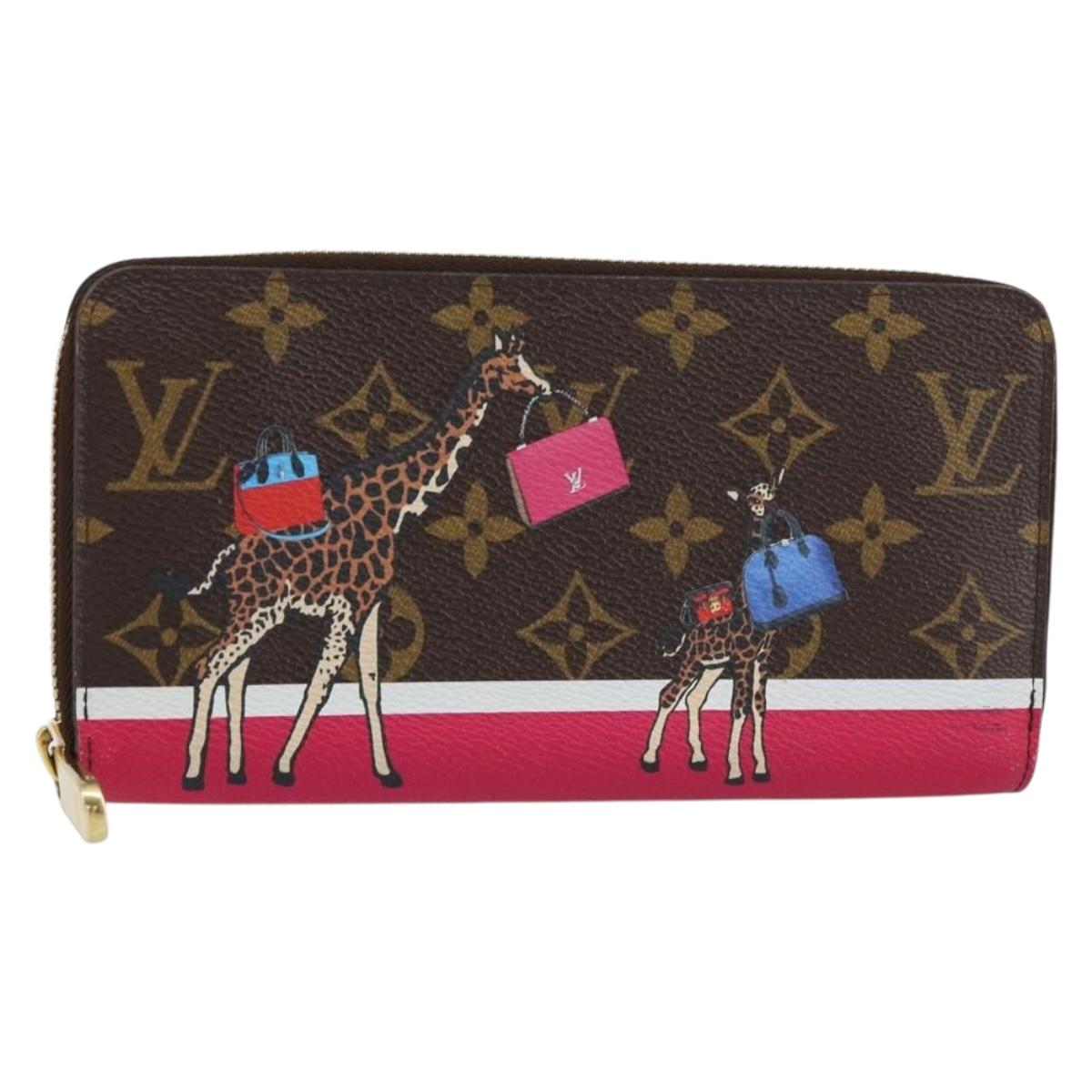 LOUIS VUITTON Monogram Zippy Wallet Giraffe Long Wallet M62085 LV Auth 152241