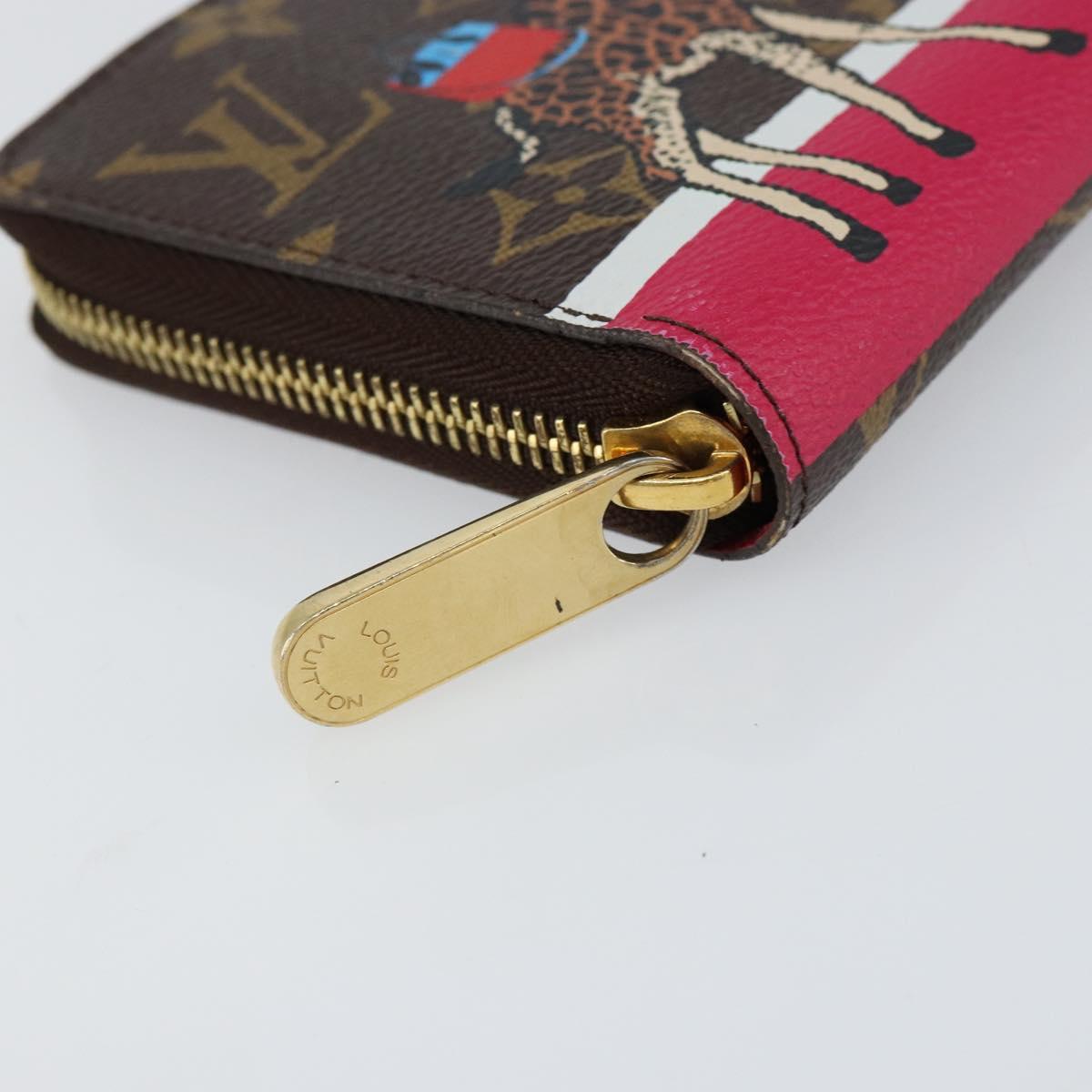 LOUIS VUITTON Monogram Zippy Wallet Giraffe Long Wallet M62085 LV Auth 152241