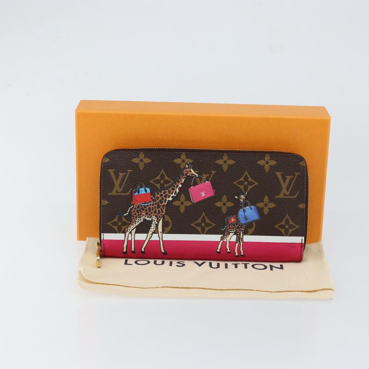 LOUIS VUITTON Monogram Zippy Wallet Giraffe Long Wallet M62085 LV Auth 152241
