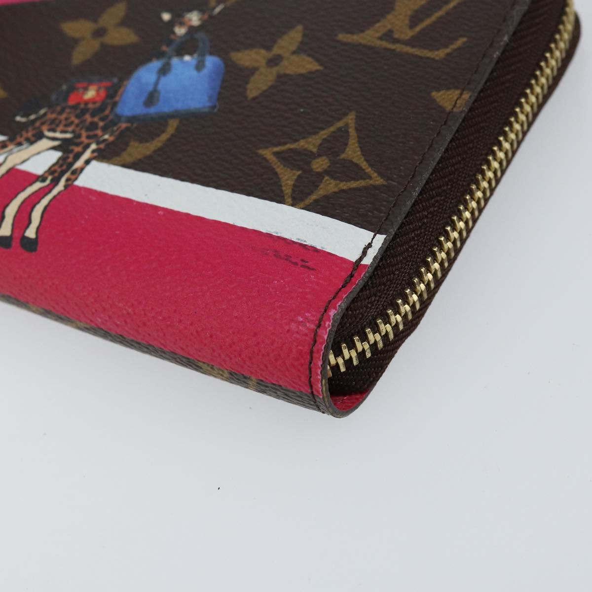 LOUIS VUITTON Monogram Zippy Wallet Giraffe Long Wallet M62085 LV Auth 152241