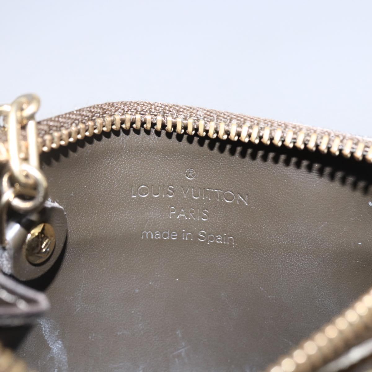 LOUIS VUITTON Monogram Vernis Pochette Cle NM Purse Beige M91763 Auth 152245