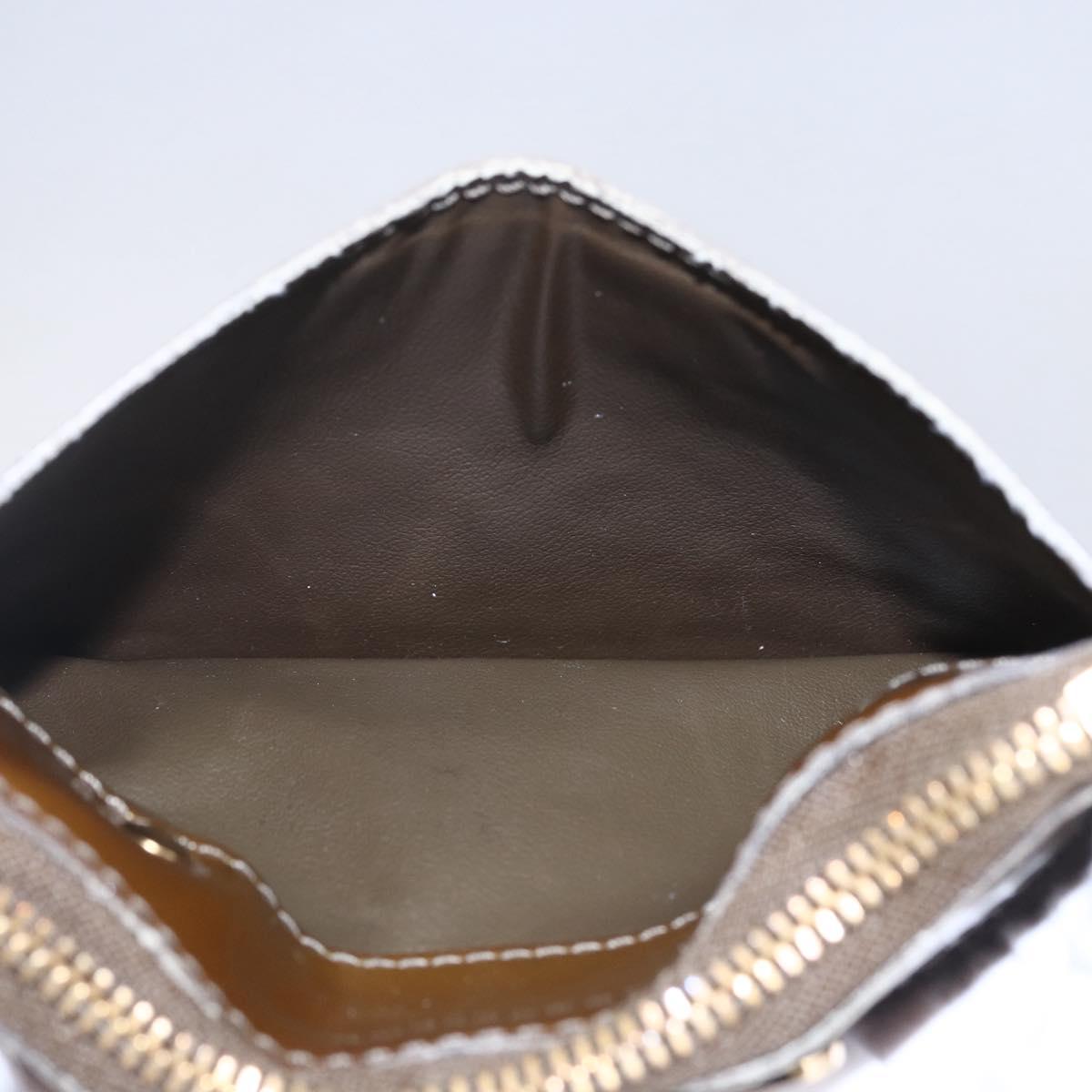 LOUIS VUITTON Monogram Vernis Pochette Cle NM Purse Beige M91763 Auth 152245