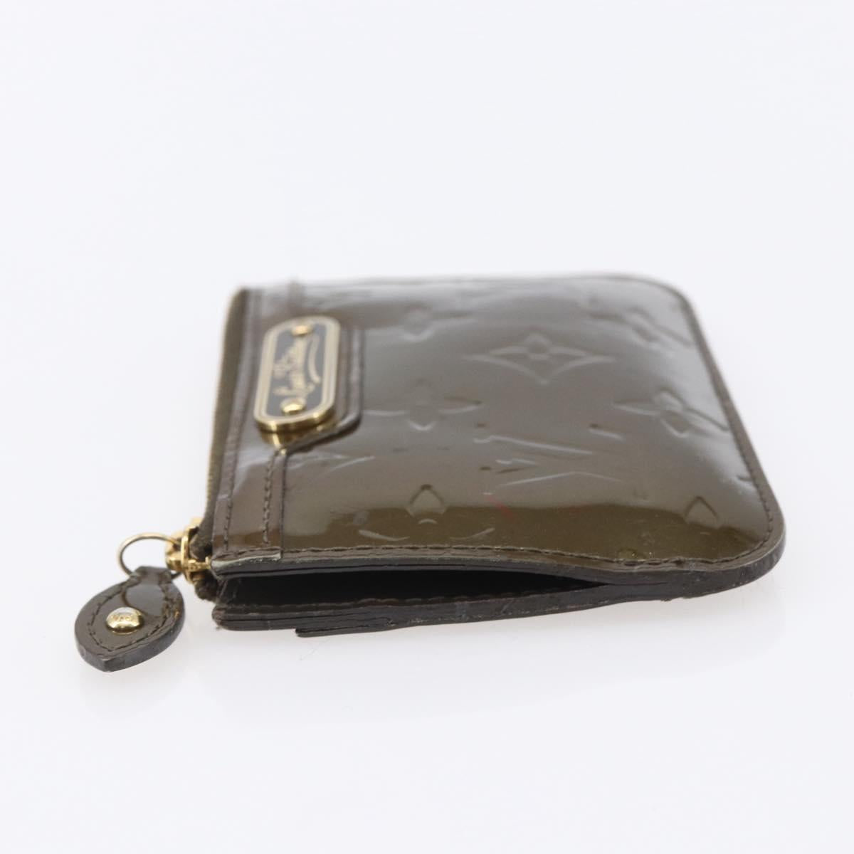 LOUIS VUITTON Monogram Vernis Pochette Cle NM Purse Beige M91763 Auth 152245