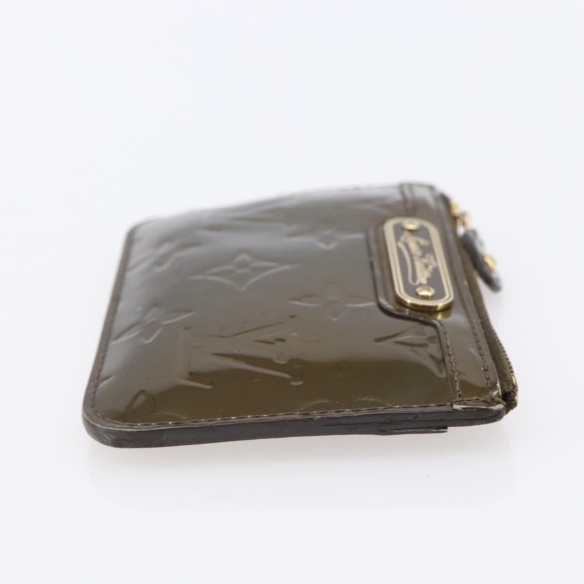 LOUIS VUITTON Monogram Vernis Pochette Cle NM Purse Beige M91763 Auth 152245