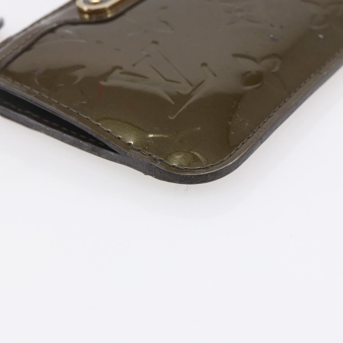 LOUIS VUITTON Monogram Vernis Pochette Cle NM Purse Beige M91763 Auth 152245