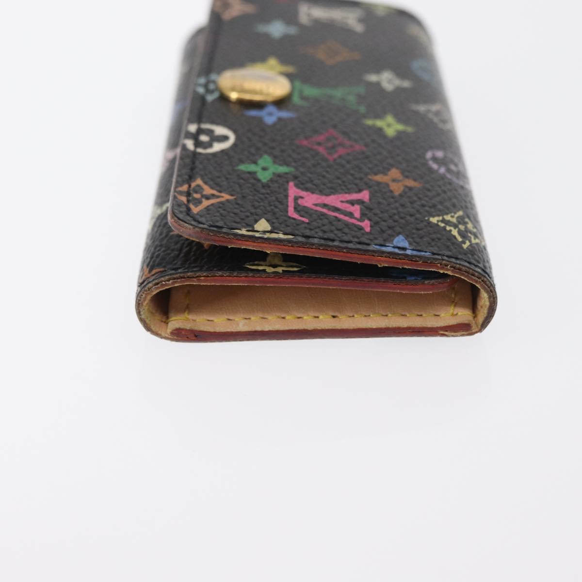 LOUIS VUITTON Monogram Multicolor Multicles 4 Key Case Black M93732 Auth 152246