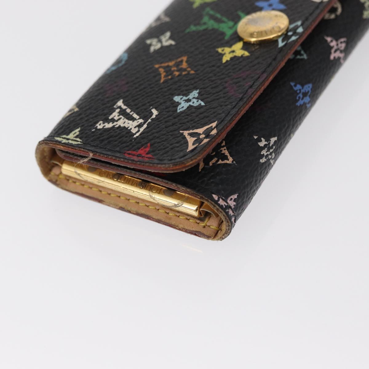LOUIS VUITTON Monogram Multicolor Multicles 4 Key Case Black M93732 Auth 152246