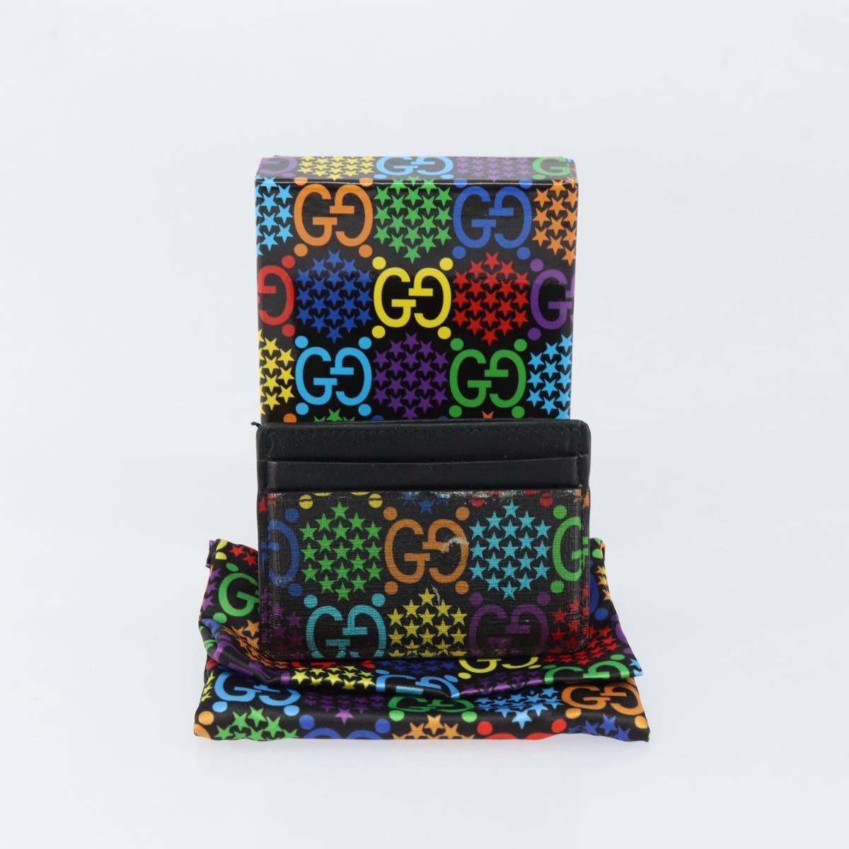 GUCCI GG Psychedelic Card Case Black 601098 Auth 152252