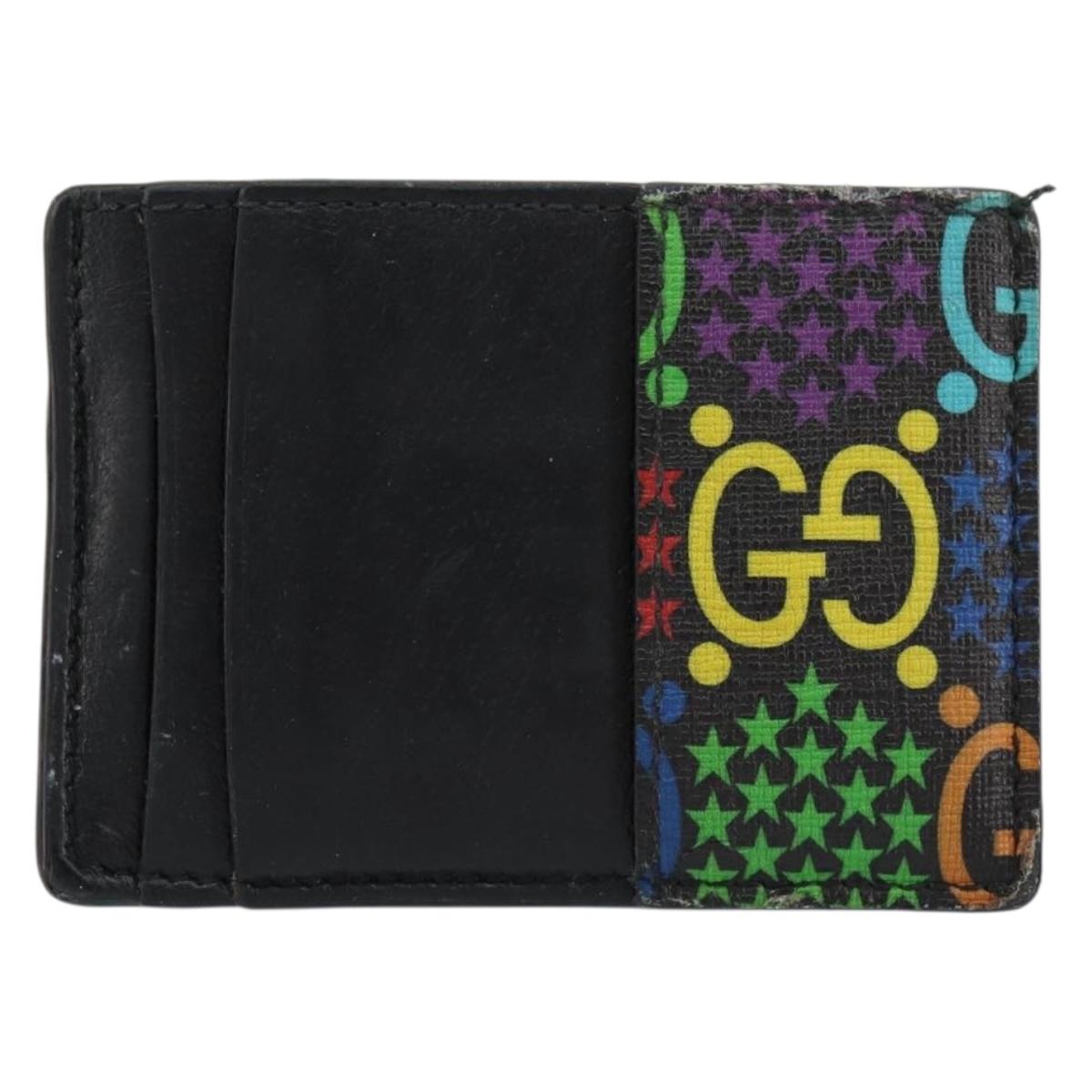 GUCCI GG Psychedelic Card Case Black 601098 Auth 152252