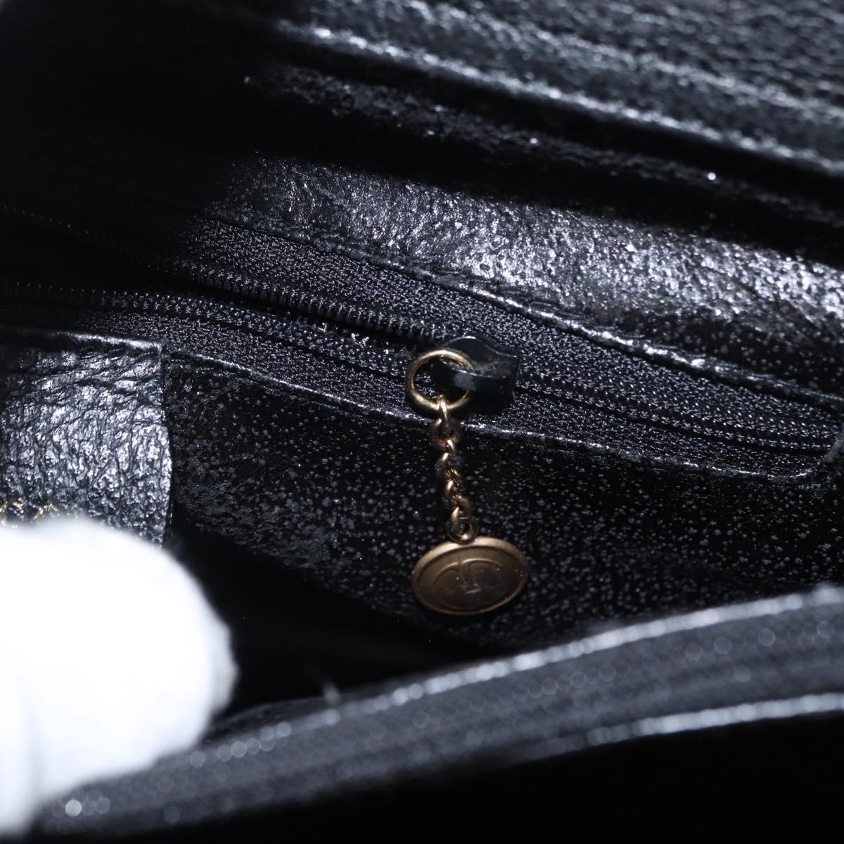 GUCCI Bamboo Hand Bag Suede Leather Black Gold 002 1186 0260 Auth 152254