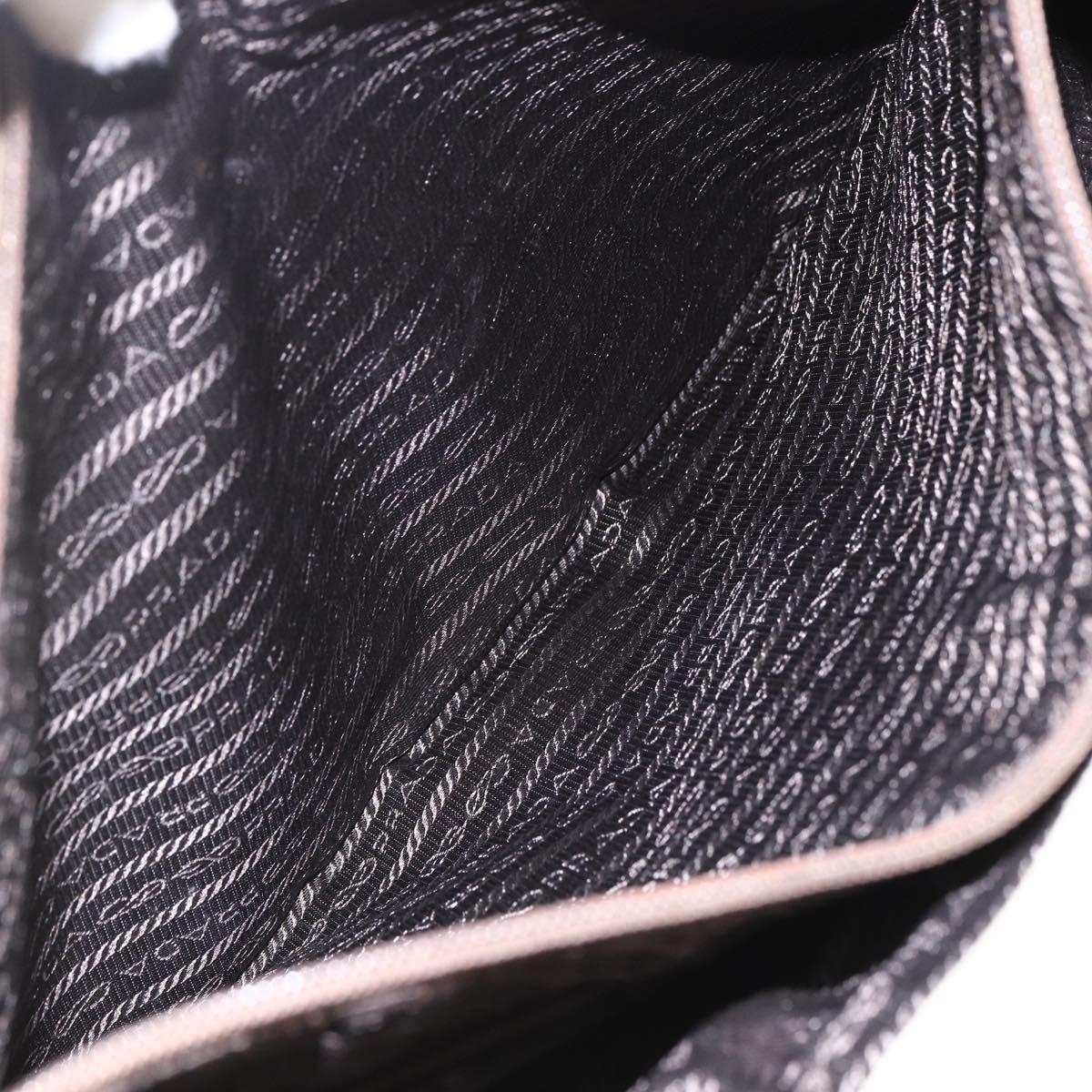 PRADA Hand Bag Nylon Khaki Silver Auth 152257