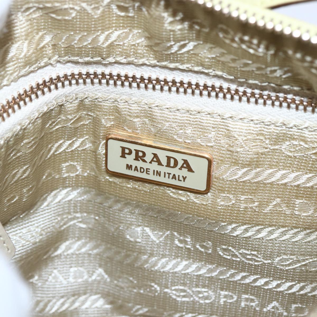 PRADA Accessory Pouch Nylon Yellow Gold Auth 152259