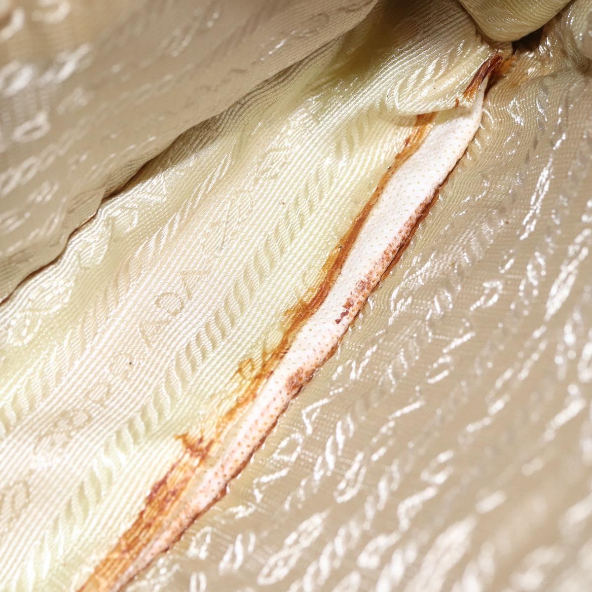 PRADA Accessory Pouch Nylon Yellow Gold Auth 152259