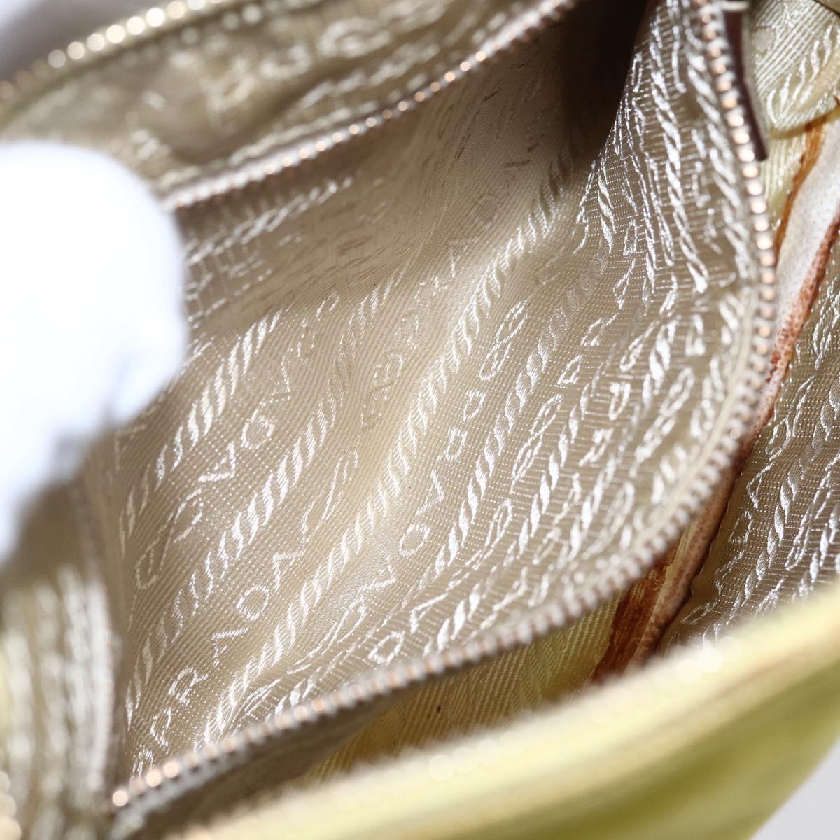 PRADA Accessory Pouch Nylon Yellow Gold Auth 152259