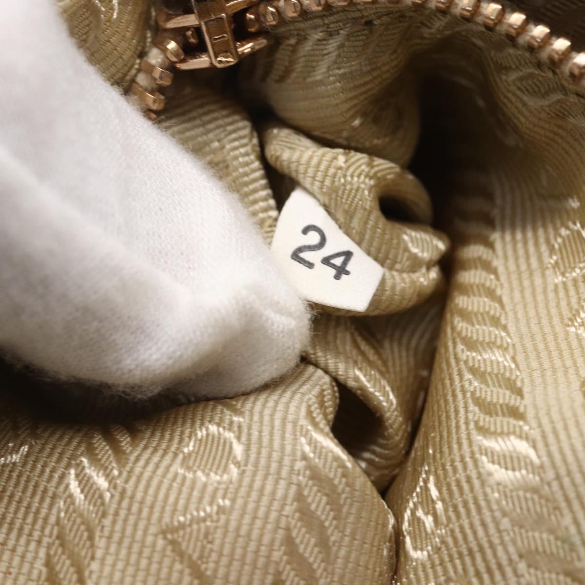 PRADA Accessory Pouch Nylon Yellow Gold Auth 152259