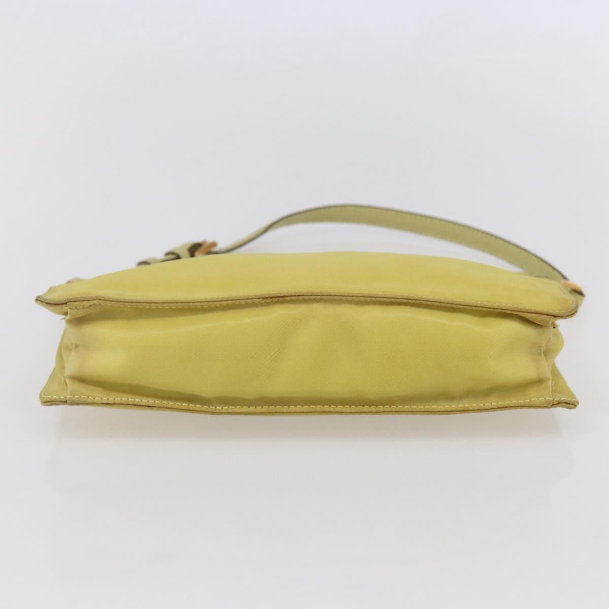 PRADA Accessory Pouch Nylon Yellow Gold Auth 152259