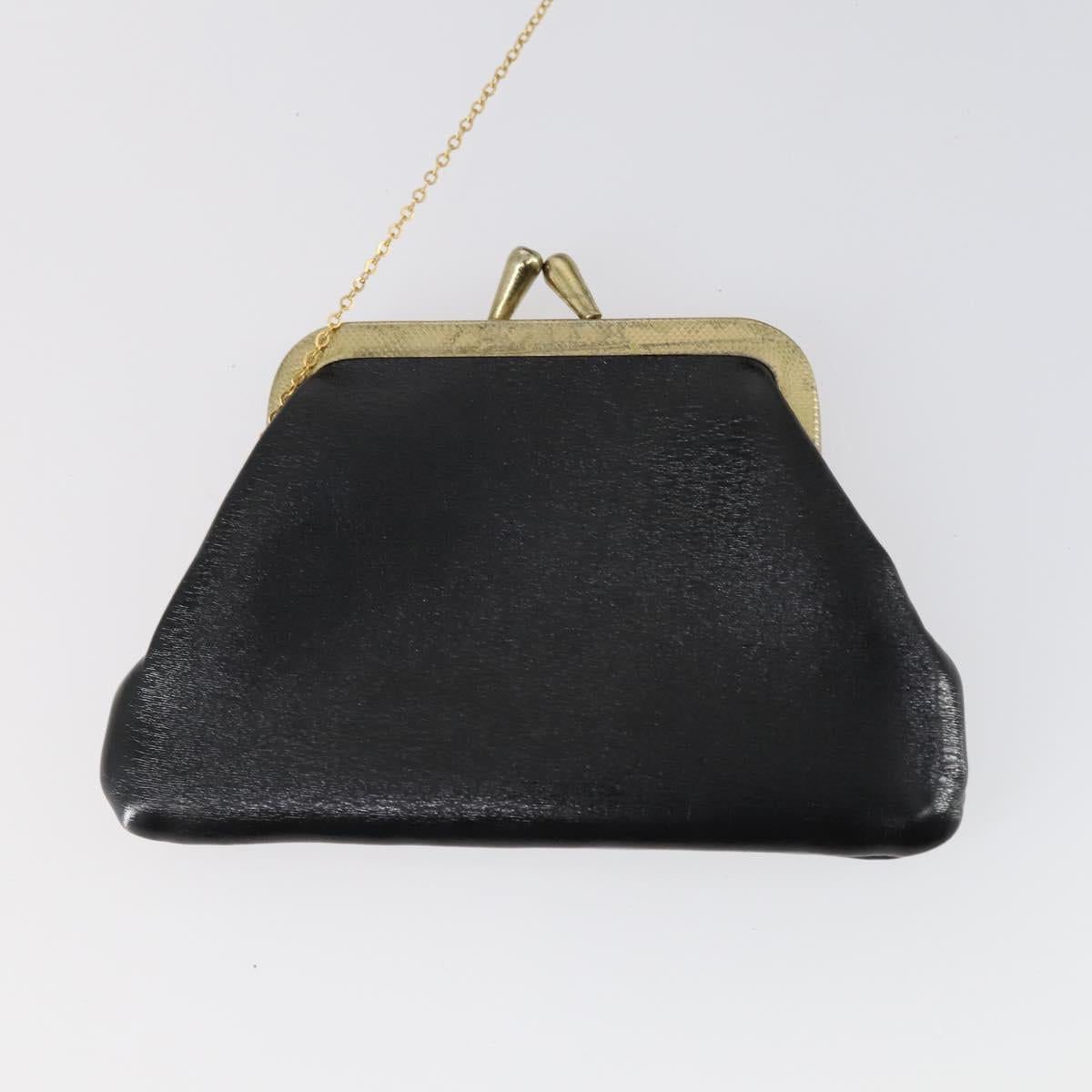 Christian Dior Trotter Canvas Clutch Bag Leather Black Gold Auth 152263