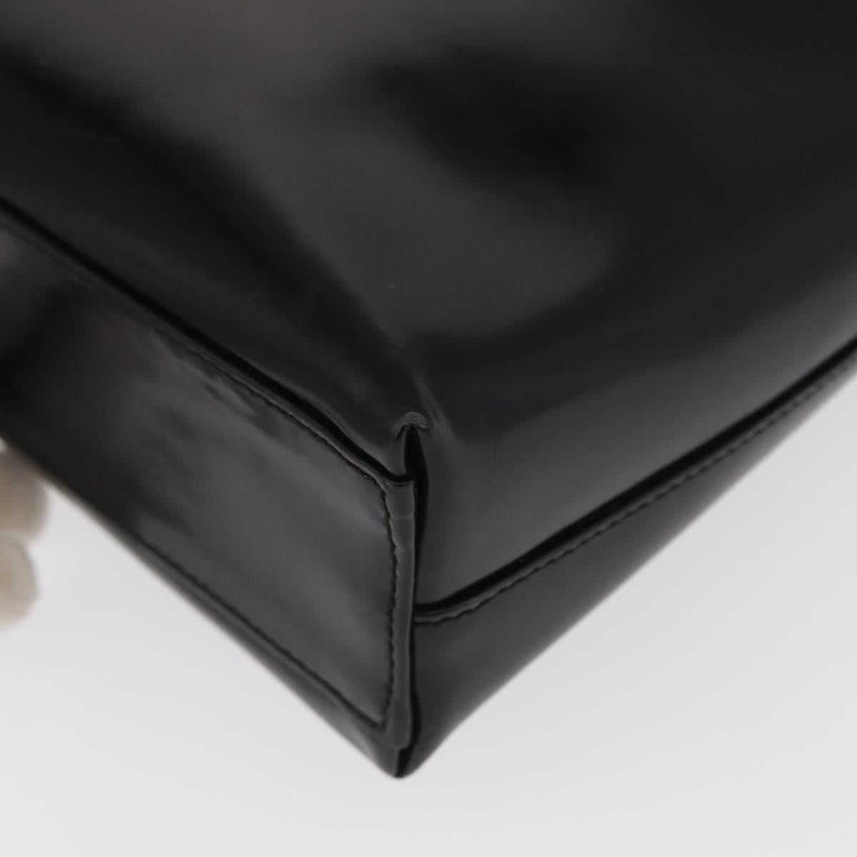 Salvatore Ferragamo Gancini Shoulder Bag Leather Black Gold Auth 152264