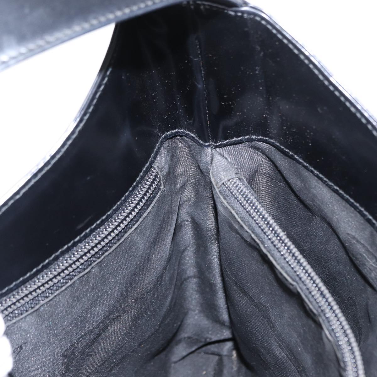 Salvatore Ferragamo Gancini Shoulder Bag Leather Black Gold Auth 152264