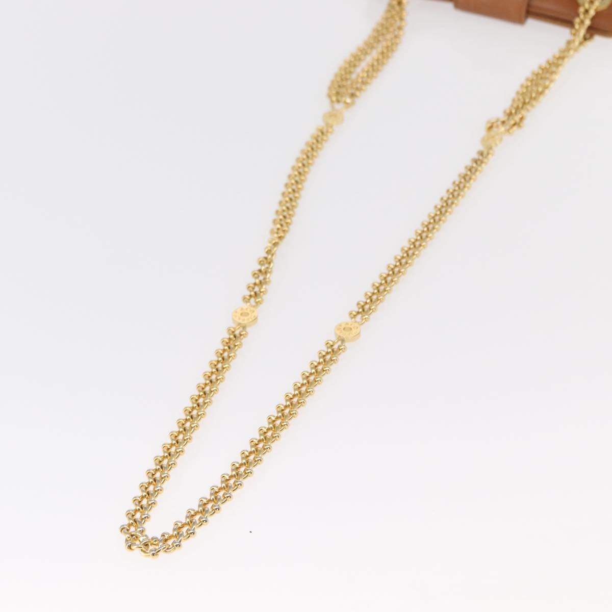 TIFFANY&Co. Chain Shoulder Bag Leather Brown Gold Auth 152268