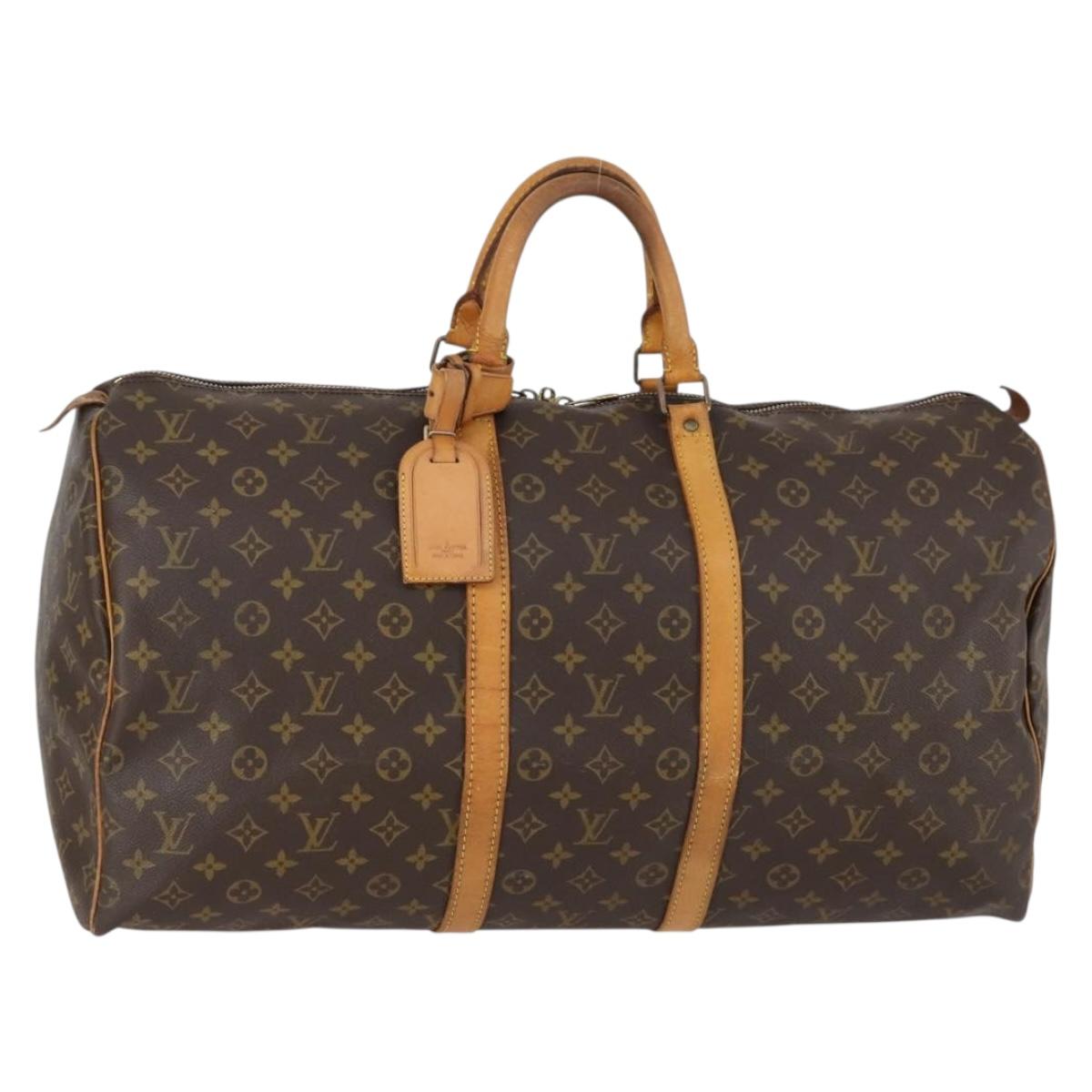 LOUIS VUITTON Monogram Keepall 55 Boston Bag M41424 LV Auth 152269