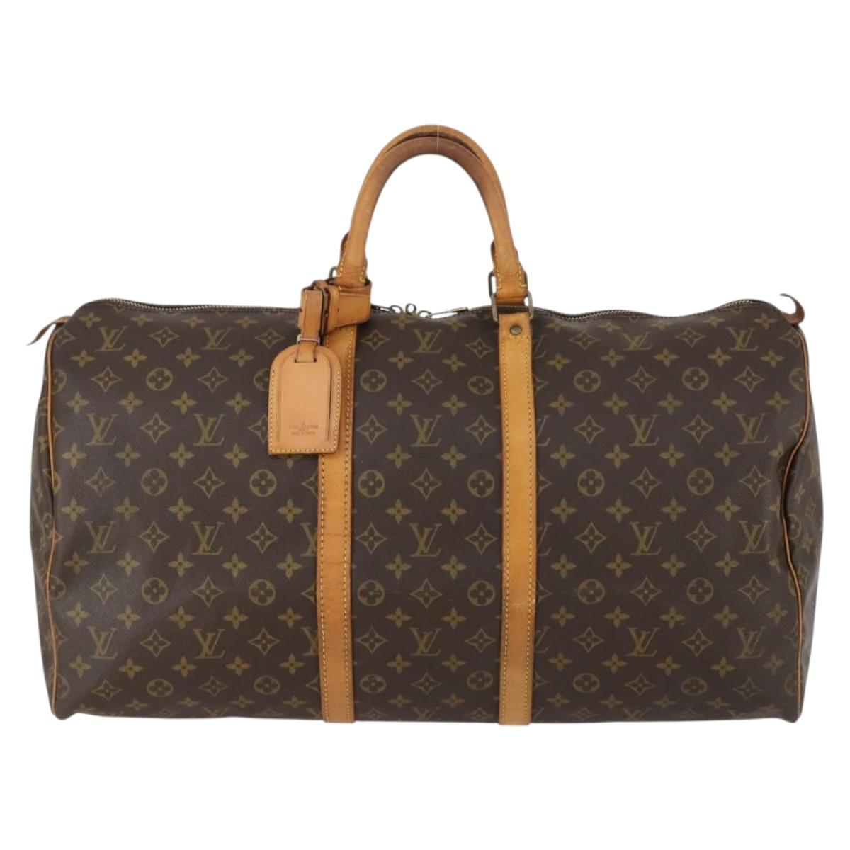 LOUIS VUITTON Monogram Keepall 55 Boston Bag M41424 LV Auth 152269