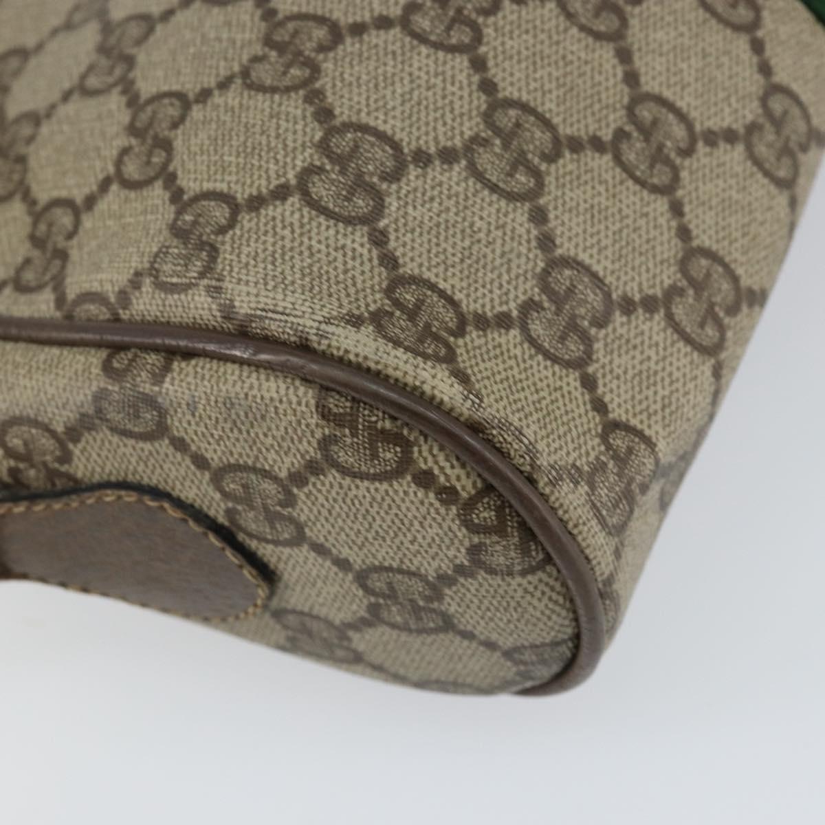 GUCCI GG Supreme Web Sherry Line Bag PVC Beige Gold 56 02 004 Auth 152274