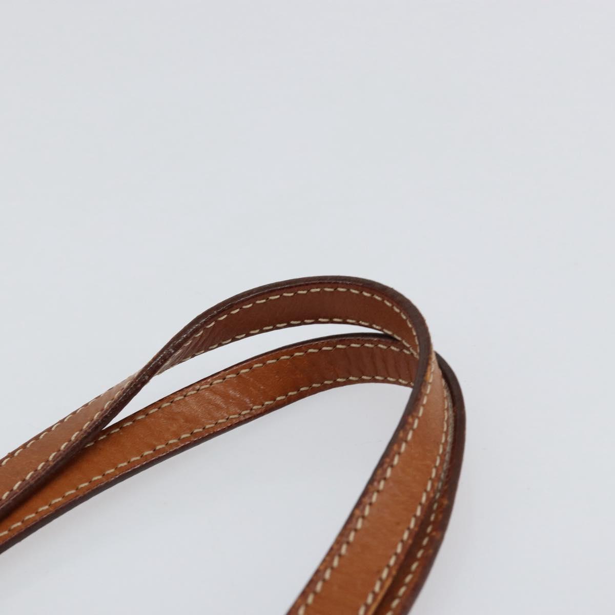 CELINE Macadam Canvas Hand Bag PVC Leather Brown Gold Auth 152276