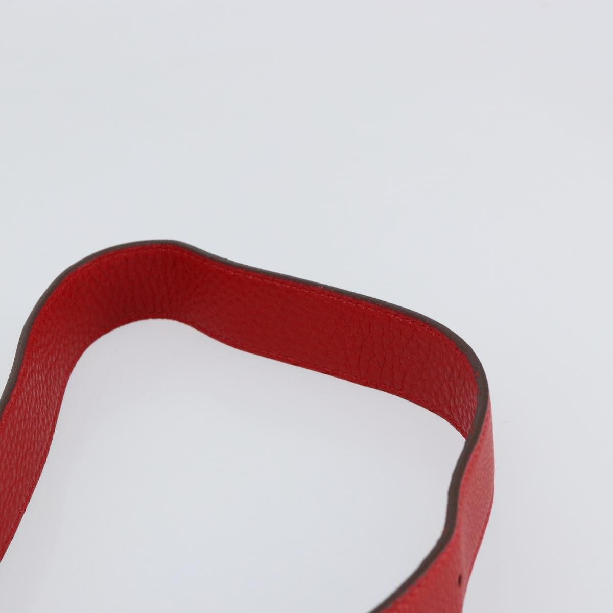 Salvatore Ferragamo Gancini Hand Bag Leather 2way Red Silver Auth 152277