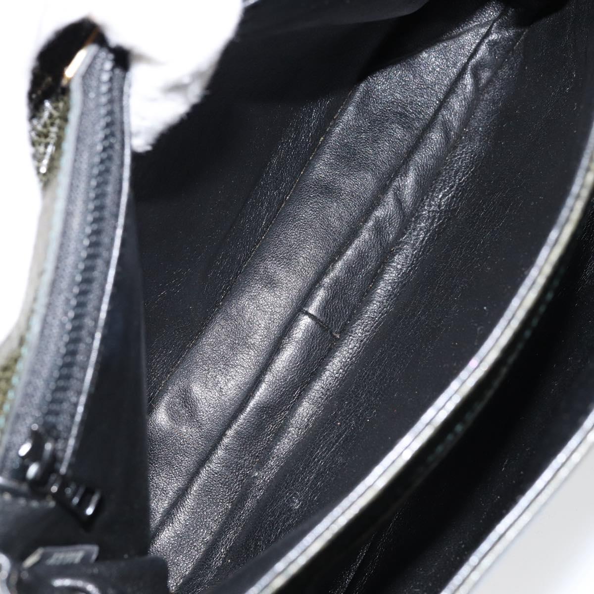 BALLY Hand Bag Leather Khaki Gold Auth 152278