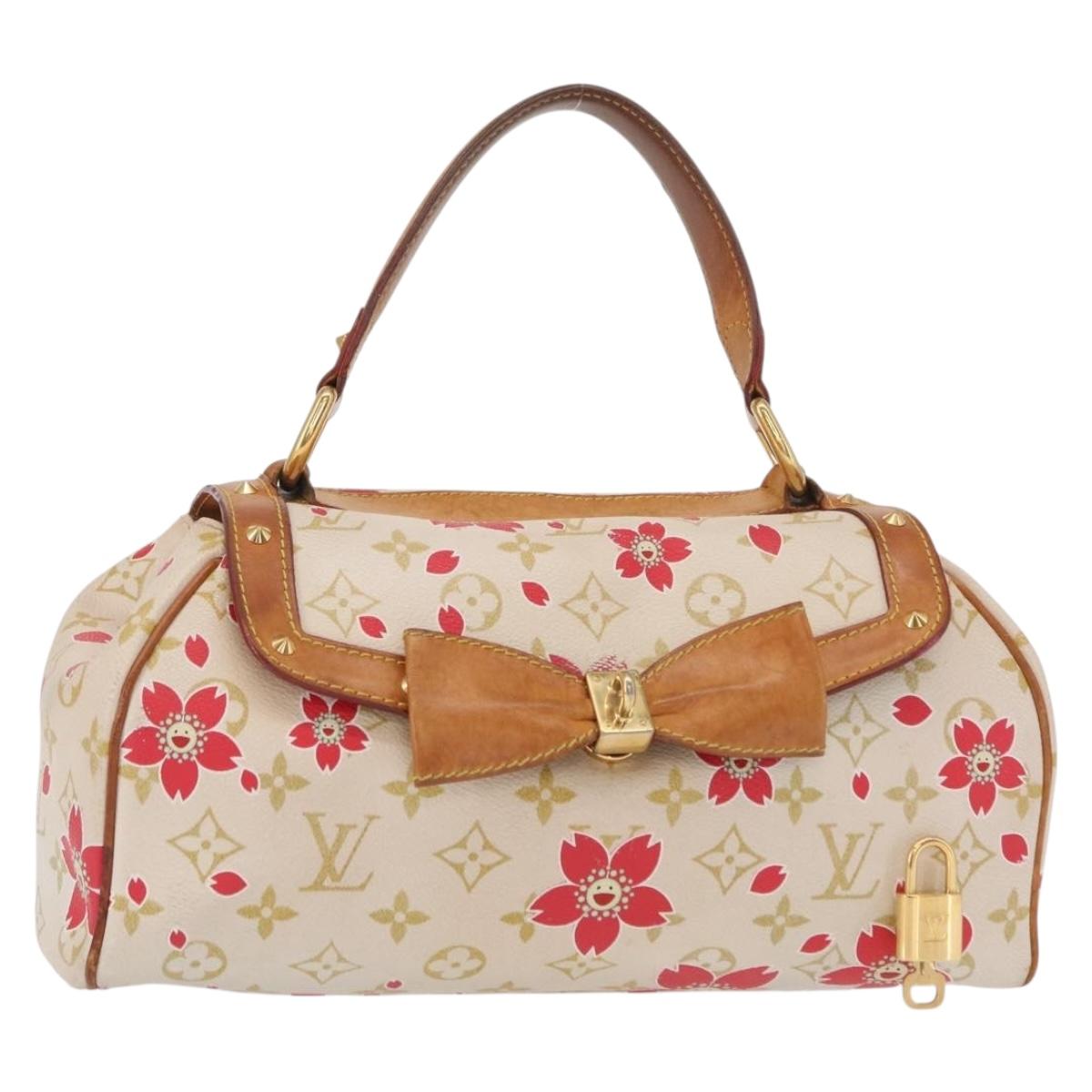 LOUIS VUITTON Monogram Cherry Blossom Sac Retro PM Bag White M92014 Auth 152285A