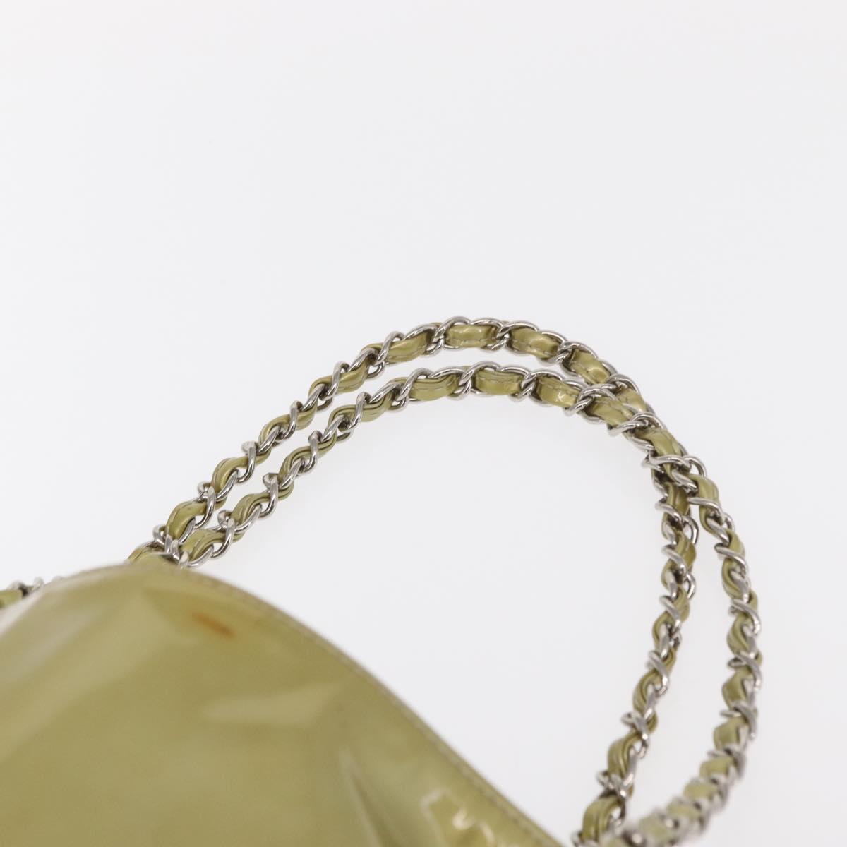 CHANEL COCO Mark Chain Shoulder Bag Patent leather Gold CC Auth 152287