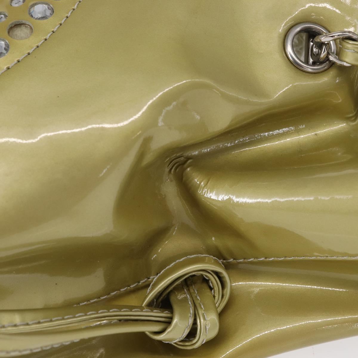 CHANEL COCO Mark Chain Shoulder Bag Patent leather Gold CC Auth 152287