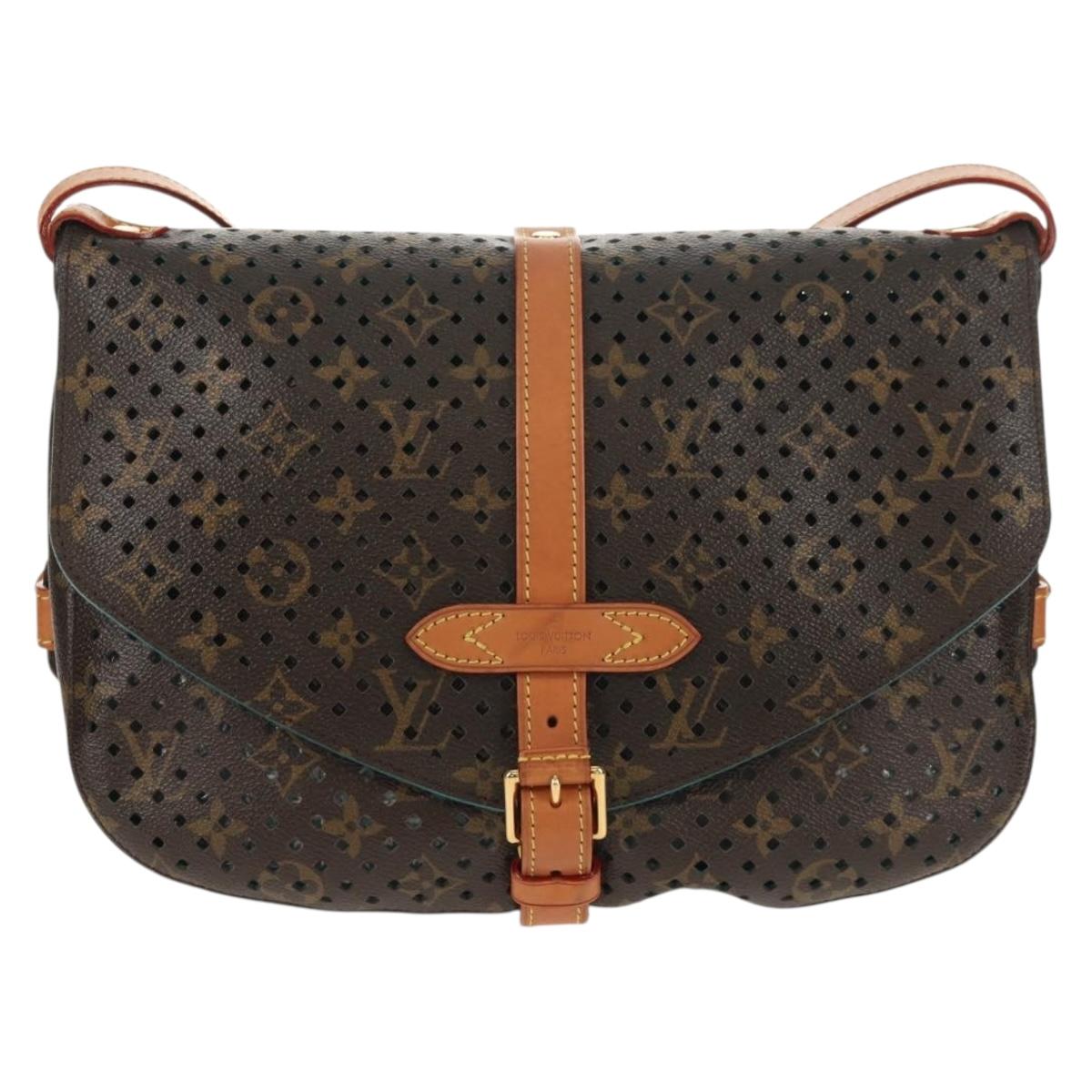 LOUIS VUITTON Monogram Perfo Saumur 30 Shoulder Bag M93998 LV Auth 152313V