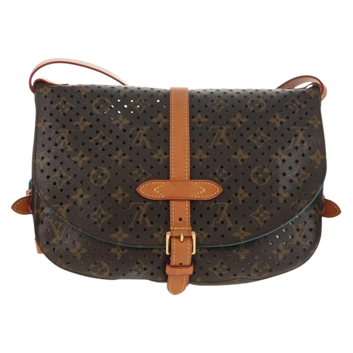 LOUIS VUITTON Monogram Perfo Saumur 30 Shoulder Bag M93998 LV Auth 152313V